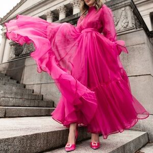Hot pink organza dress
